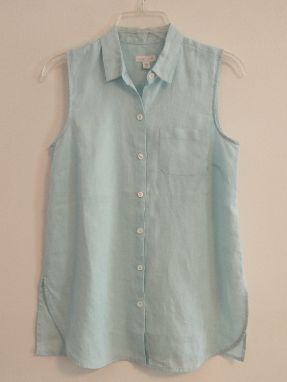 NWT J.Jill Love Linen Button Front Tunic Length Sleeveless Top XSmall Petite